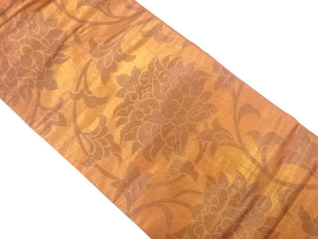 川島織物製　唐花模様織り出し　名古屋帯